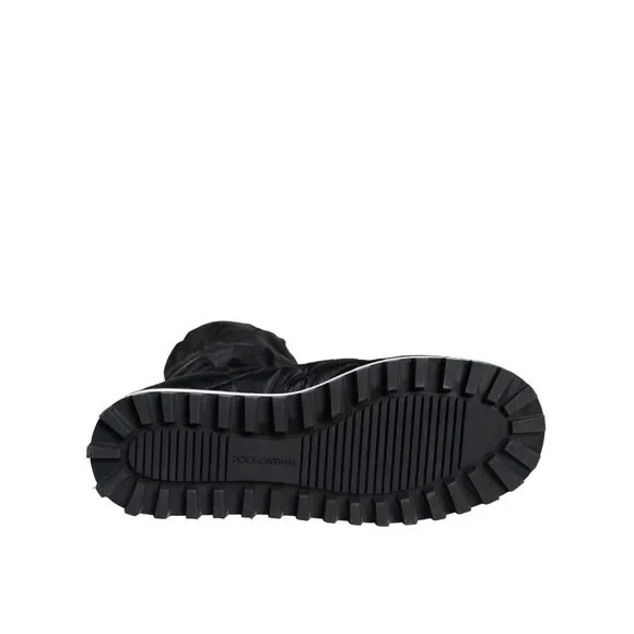 Dolce & Gabbana Black Quilted High Top Boots Sneakers Shoes - Picture 8 of 9